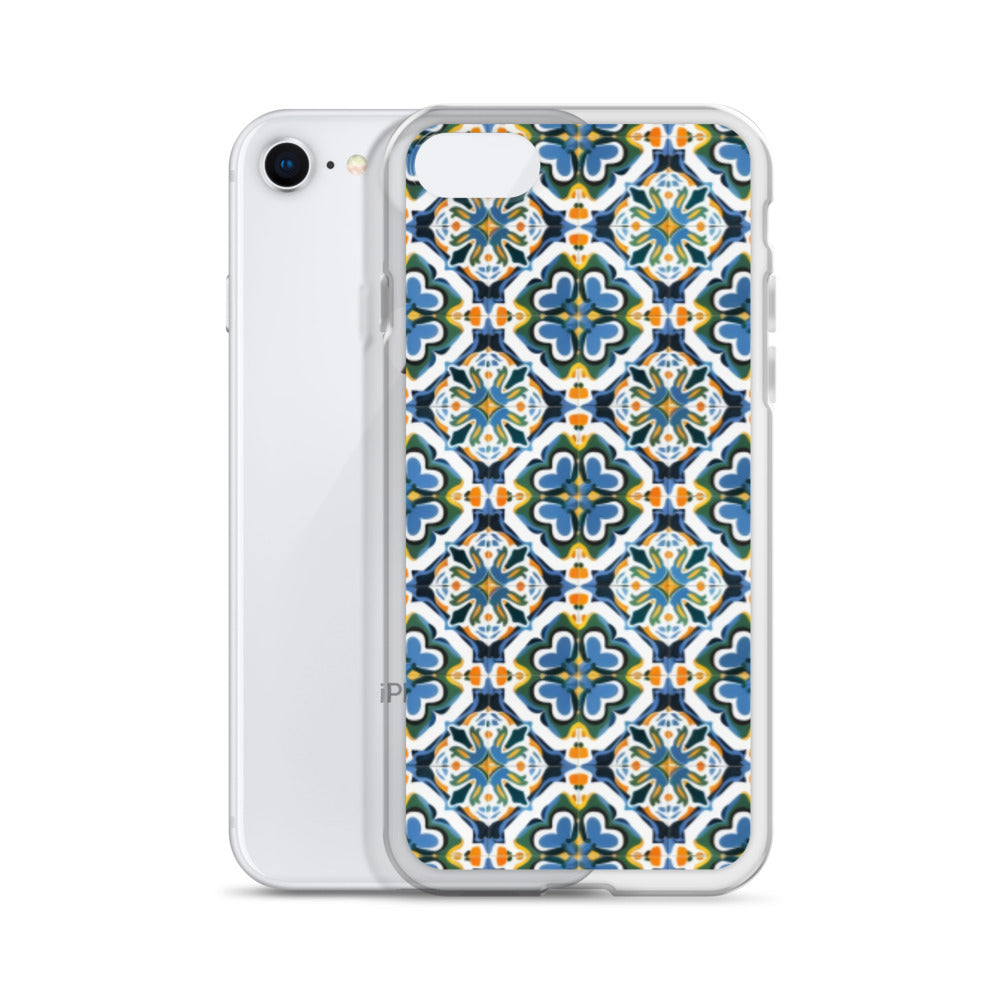 iPhone Case Colorful Andalusian Ceramic Tile Green Blue Orange