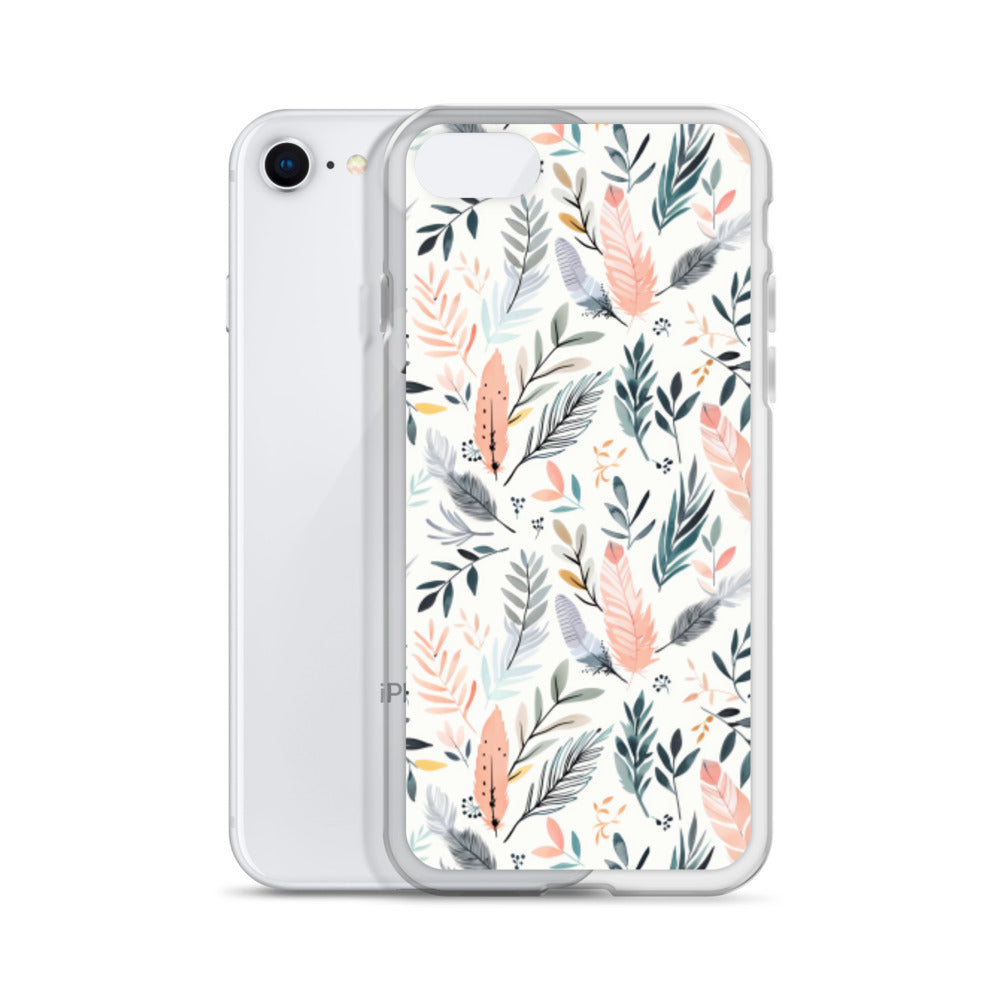 iPhone Case Pastel Feathers & Plants