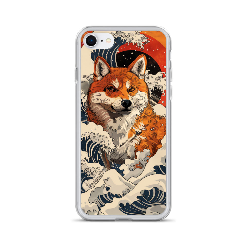 Shiba Inu in Waves iPhone Case