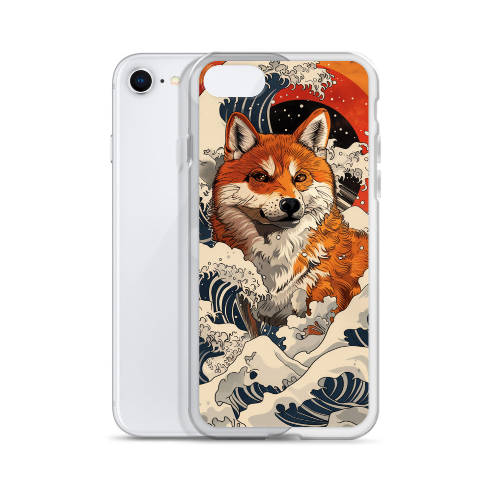 Shiba Inu in Waves iPhone Case