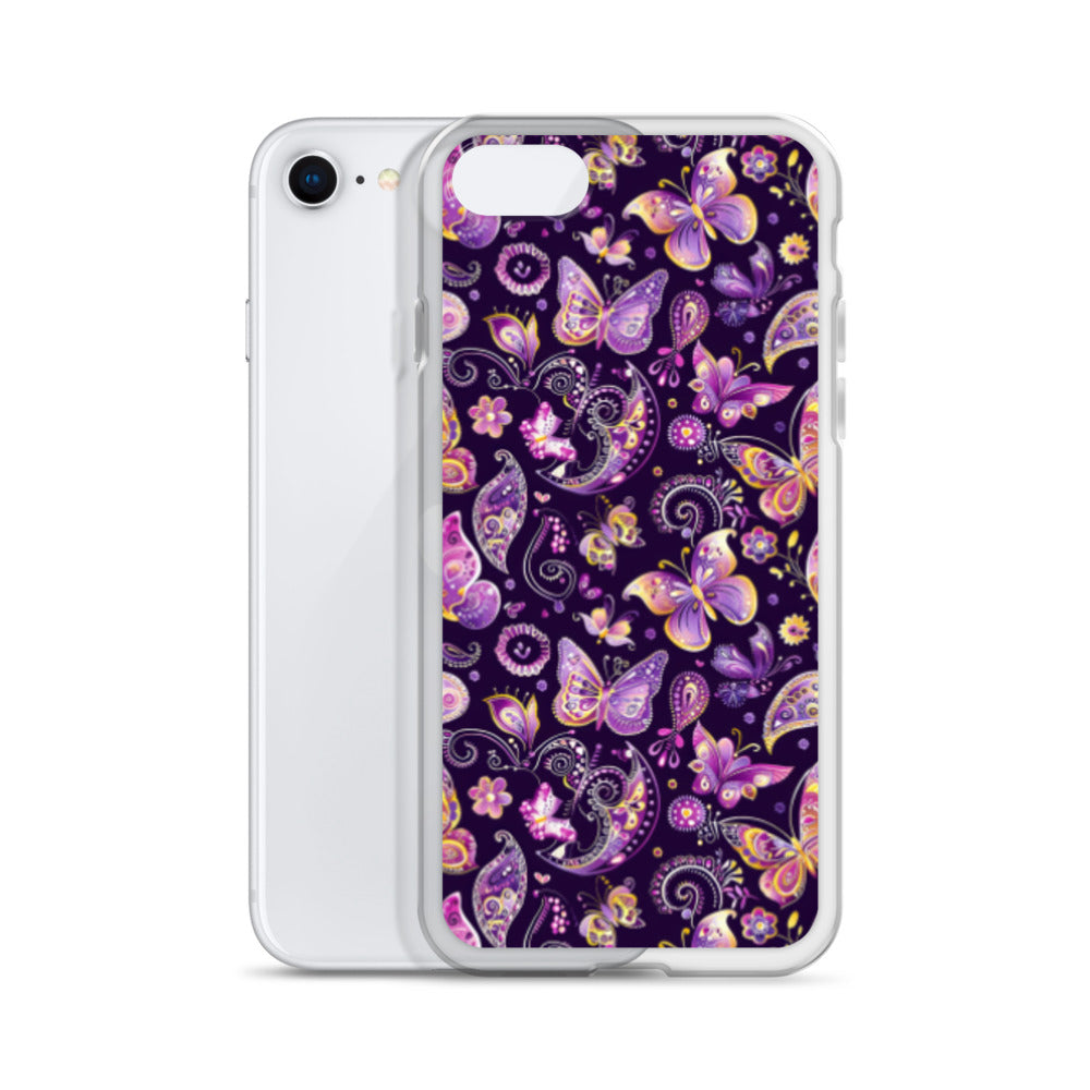 iPhone Case Purple Butterfly Paisley