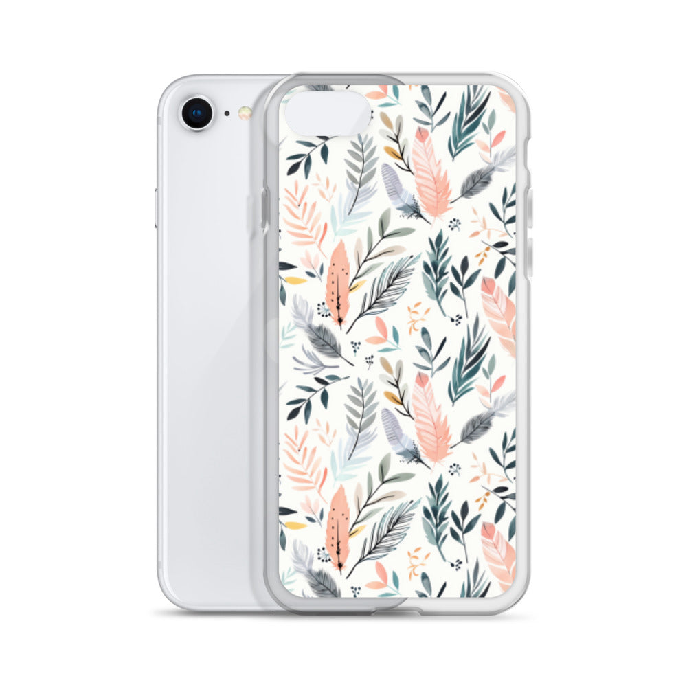 iPhone Case Pastel Feathers & Plants