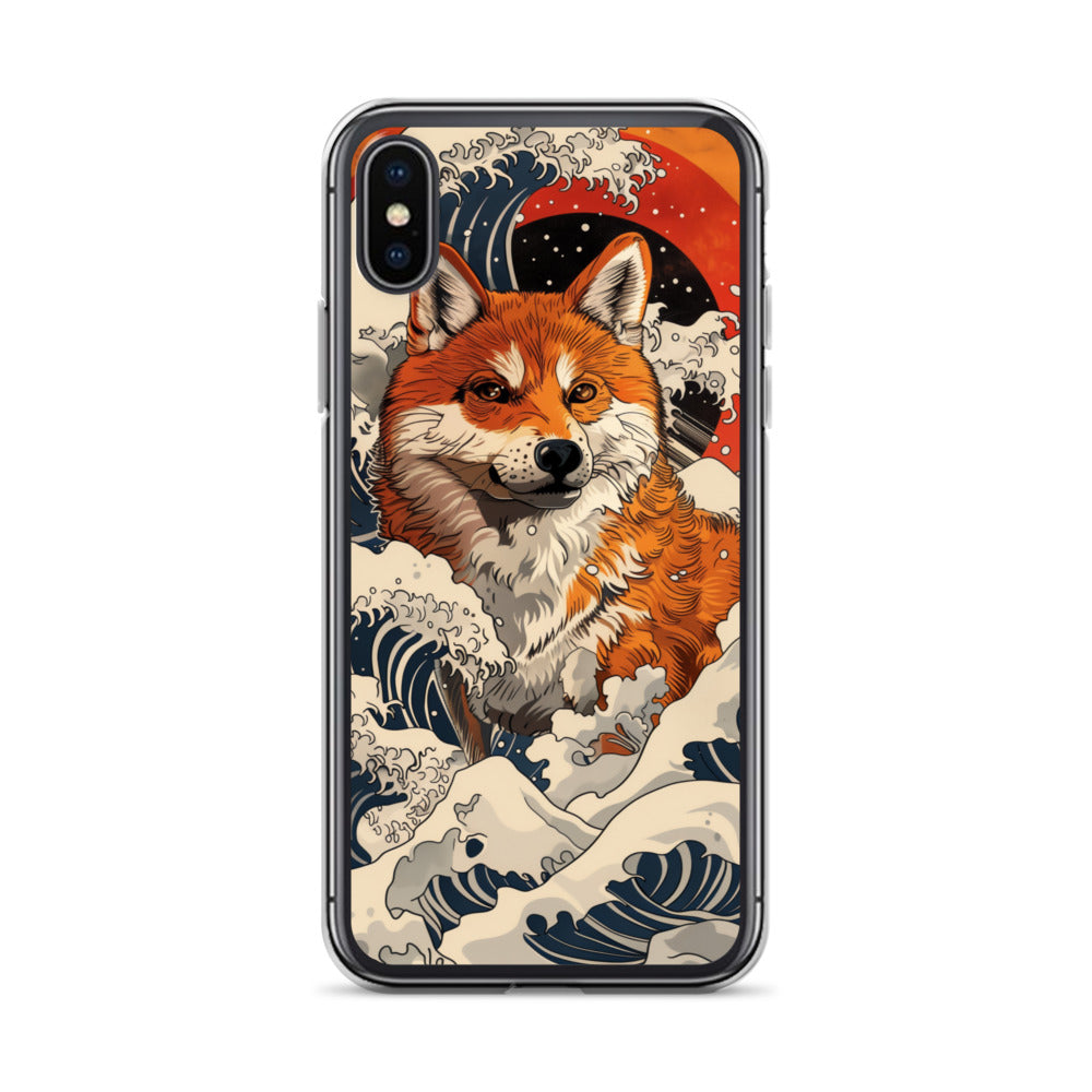 Shiba Inu in Waves iPhone Case