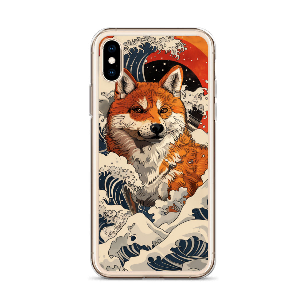 Shiba Inu in Waves iPhone Case