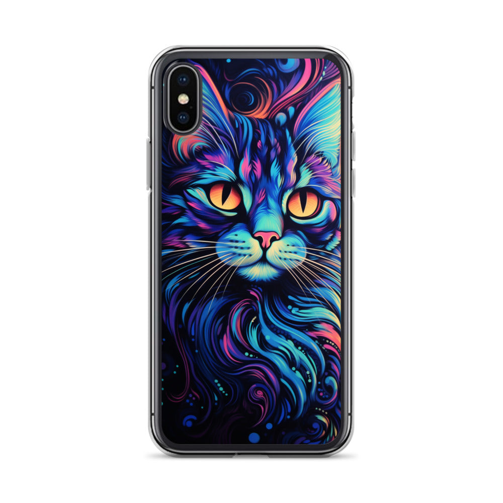 Blacklight Styled Cat iPhone Case