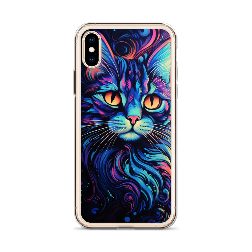 Blacklight Styled Cat iPhone Case