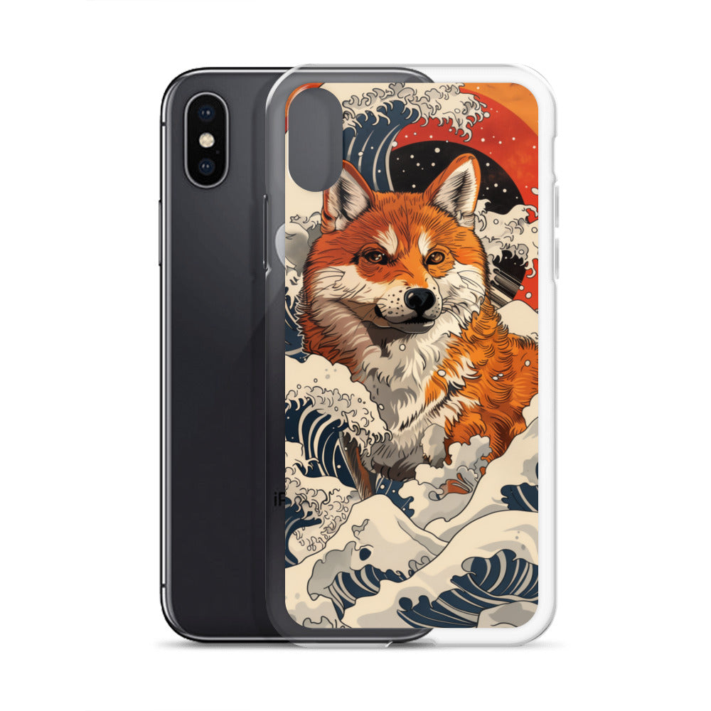 Shiba Inu in Waves iPhone Case