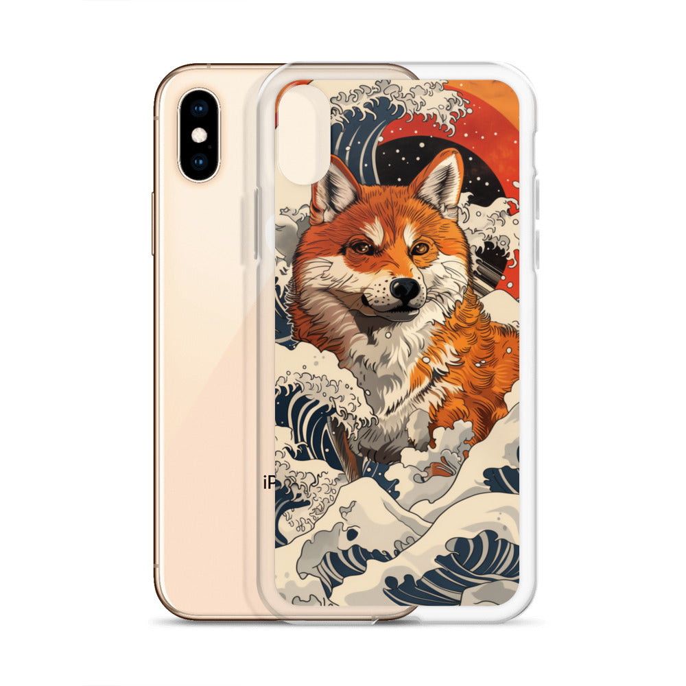 Shiba Inu in Waves iPhone Case