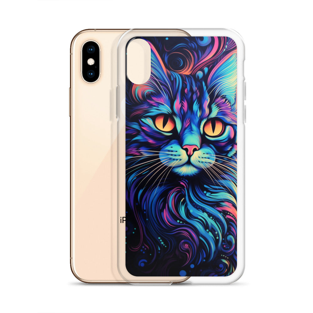 Blacklight Styled Cat iPhone Case