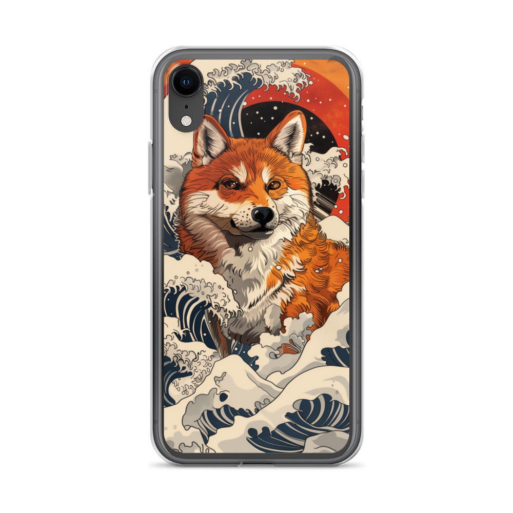 Shiba Inu in Waves iPhone Case