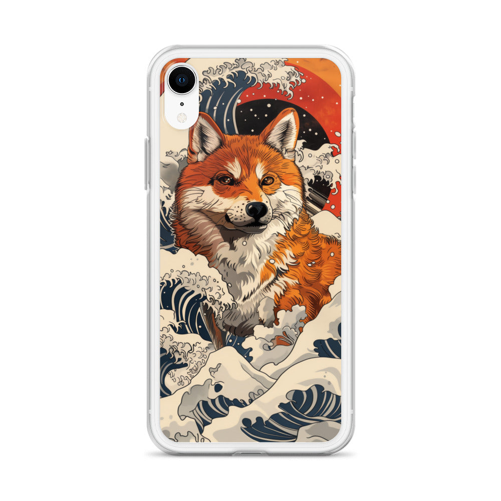 Shiba Inu in Waves iPhone Case