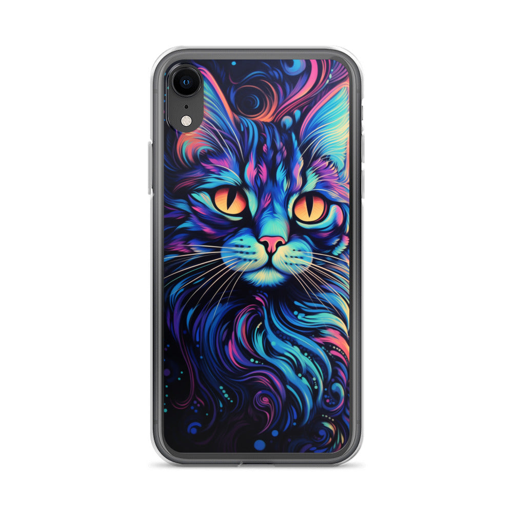 Blacklight Styled Cat iPhone Case