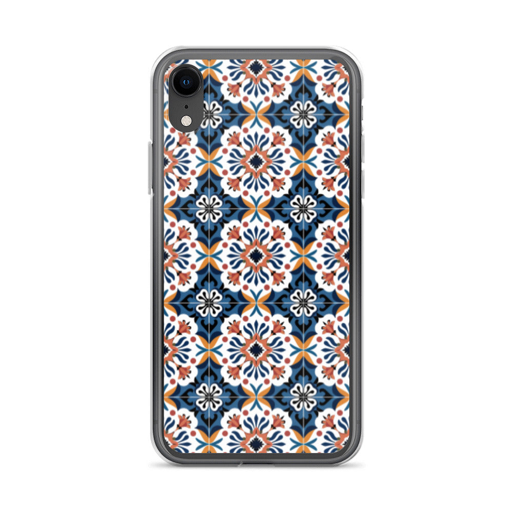 iPhone Case Classic Encaustic Tile Orange & Blue