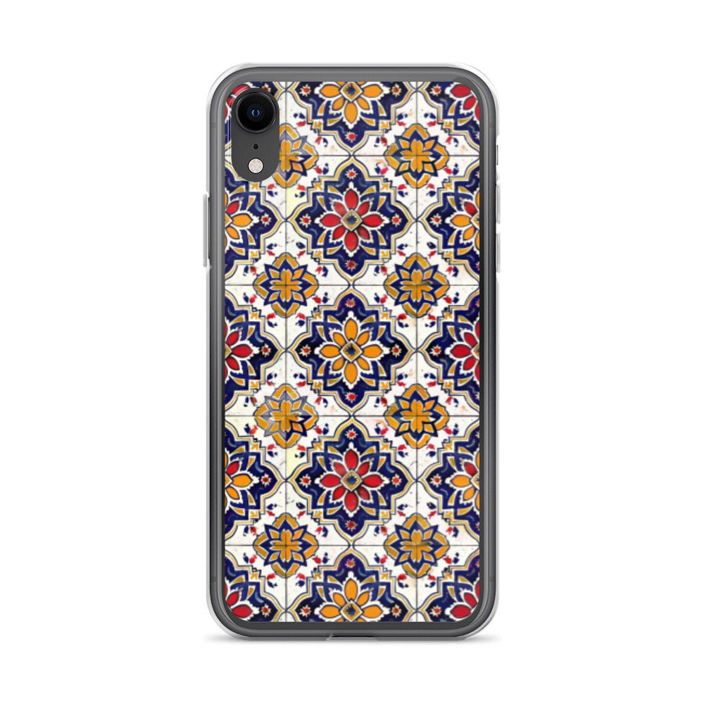 iPhone Case Colorful Andalusian Ceramic Tile Blue Orange Red