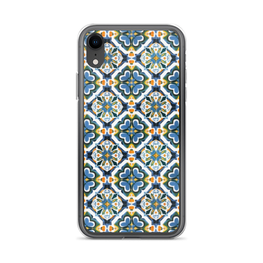 iPhone Case Colorful Andalusian Ceramic Tile Green Blue Orange