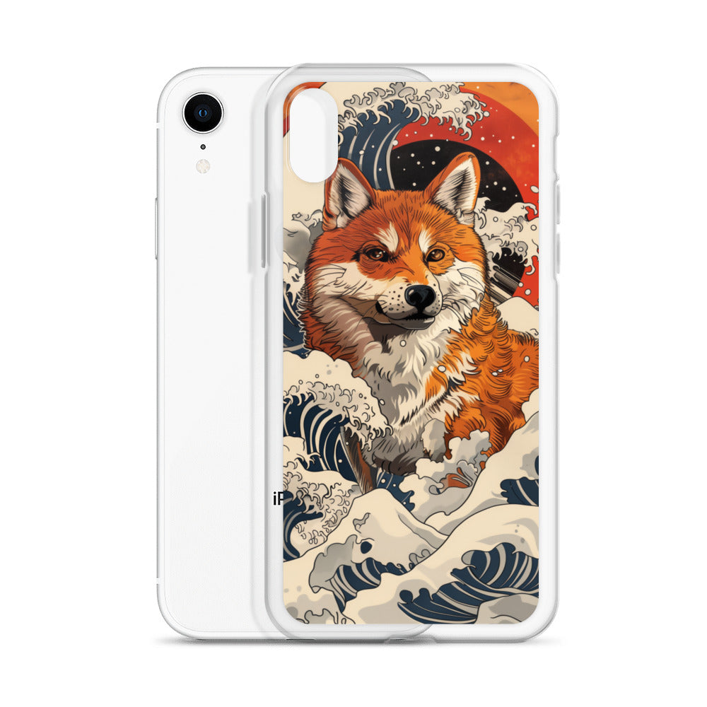 Shiba Inu in Waves iPhone Case