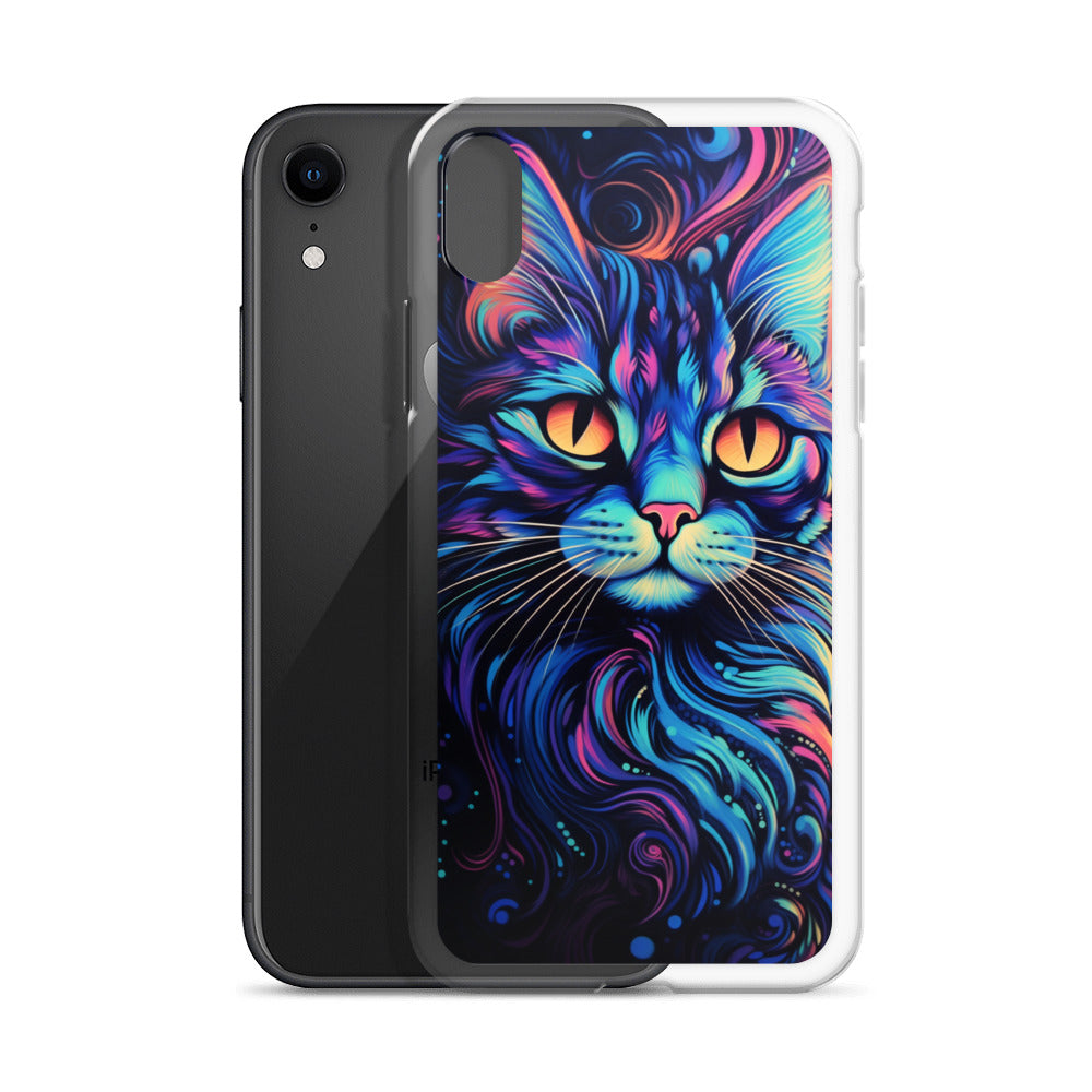 Blacklight Styled Cat iPhone Case
