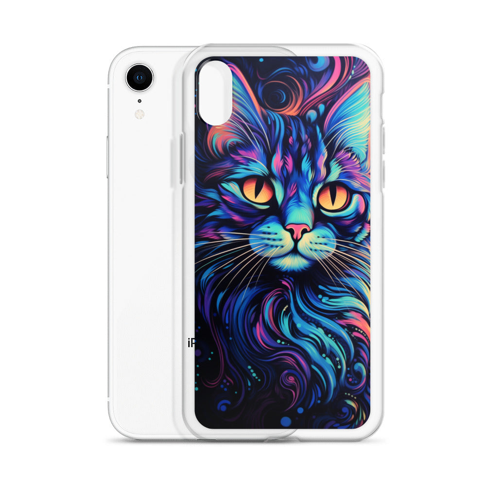 Blacklight Styled Cat iPhone Case