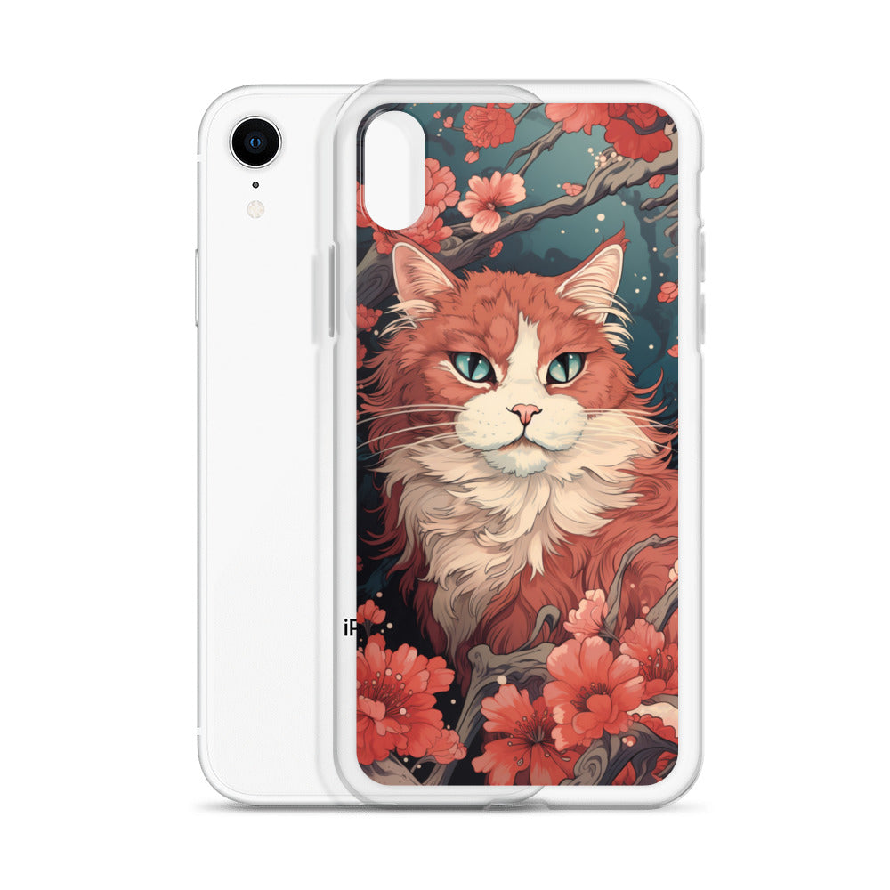 Ukiyo-e Style Orange/White Cat iPhone Case