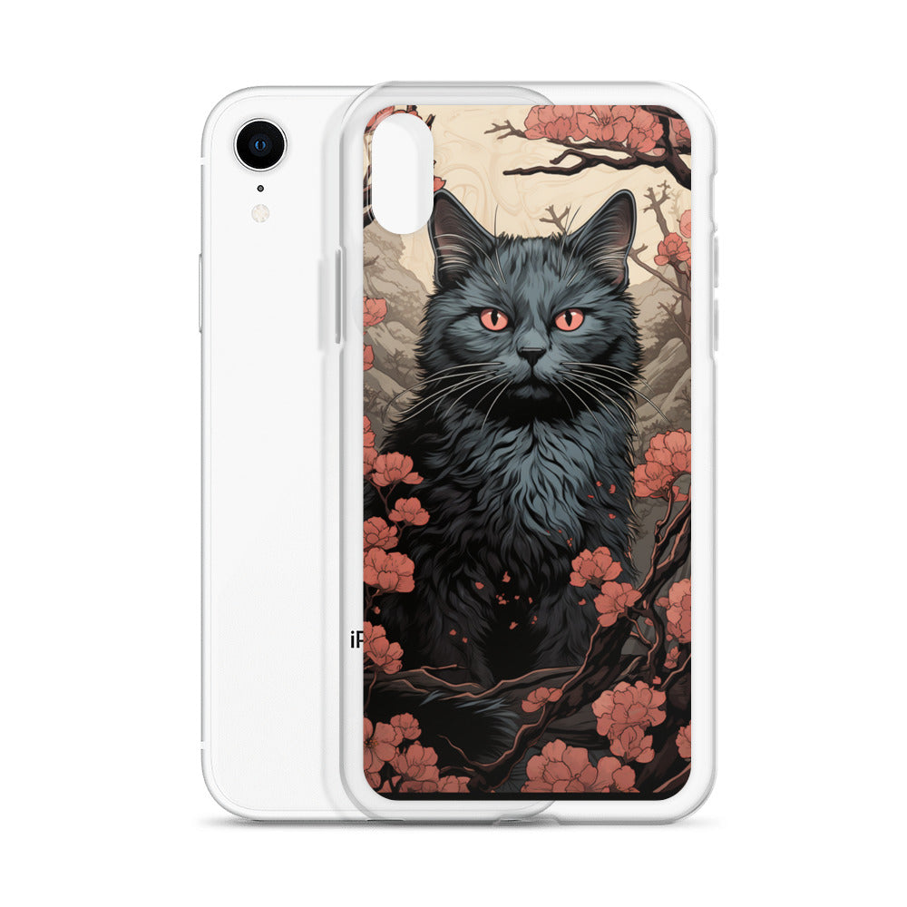 Ukiyo-e Style Gray Cat iPhone Case