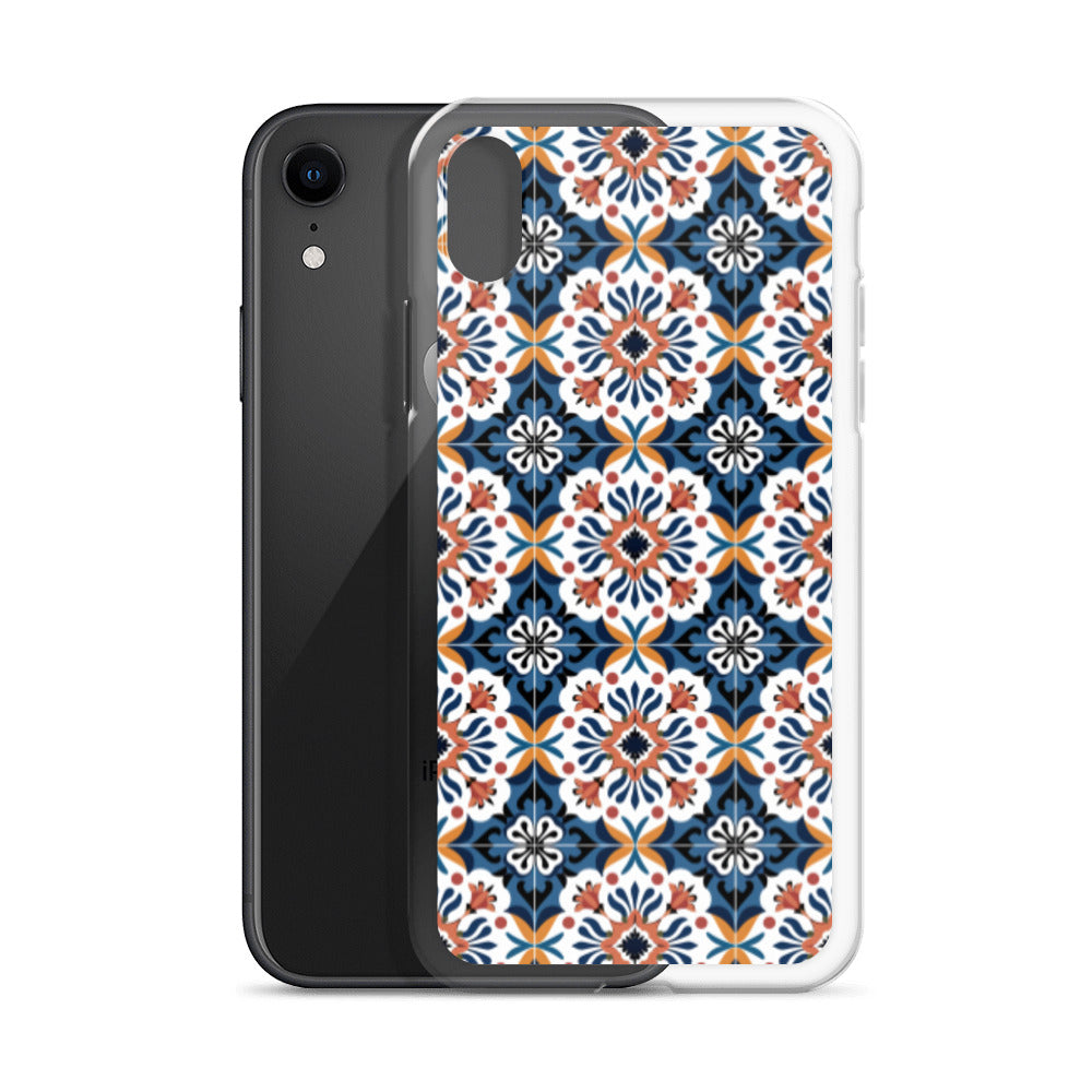 iPhone Case Classic Encaustic Tile Orange & Blue