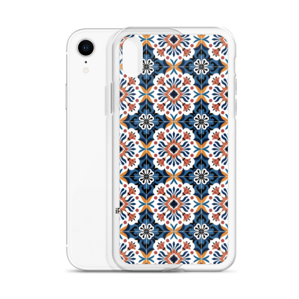 iPhone Case Classic Encaustic Tile Orange & Blue
