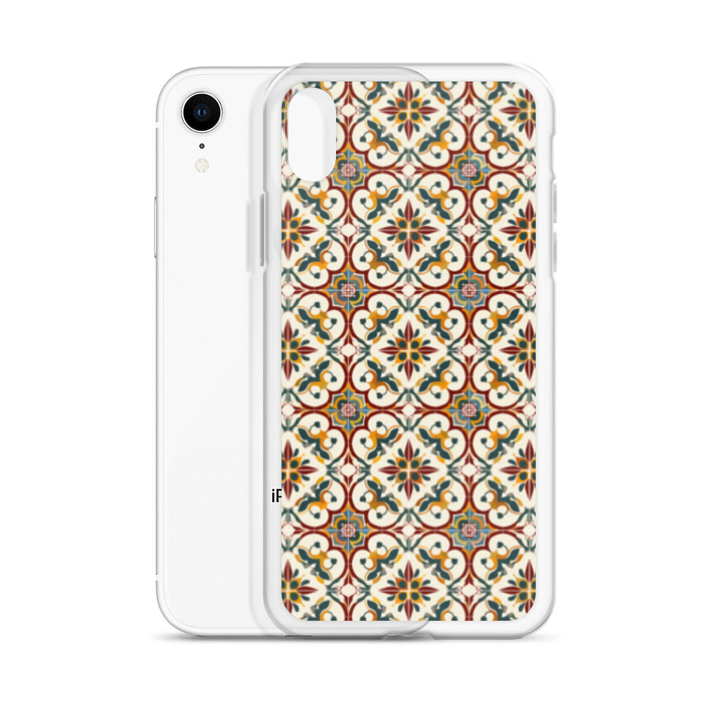 iPhone Case Classic Victorian Tile Red