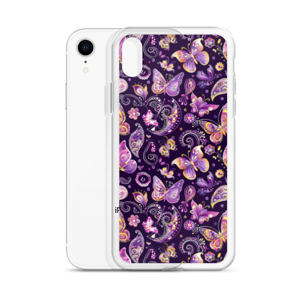 iPhone Case Purple Butterfly Paisley