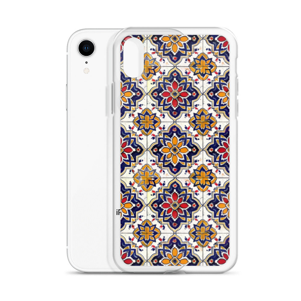 iPhone Case Colorful Andalusian Ceramic Tile Blue Orange Red