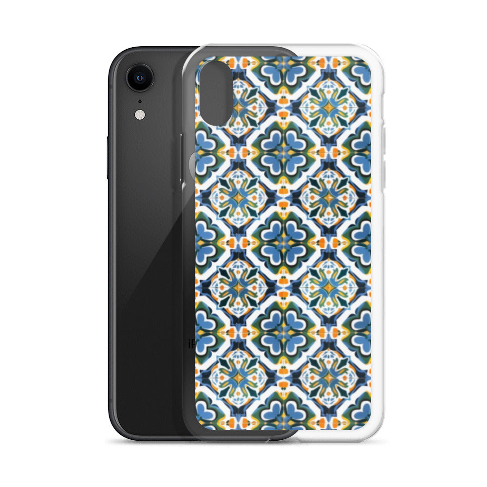 iPhone Case Colorful Andalusian Ceramic Tile Green Blue Orange