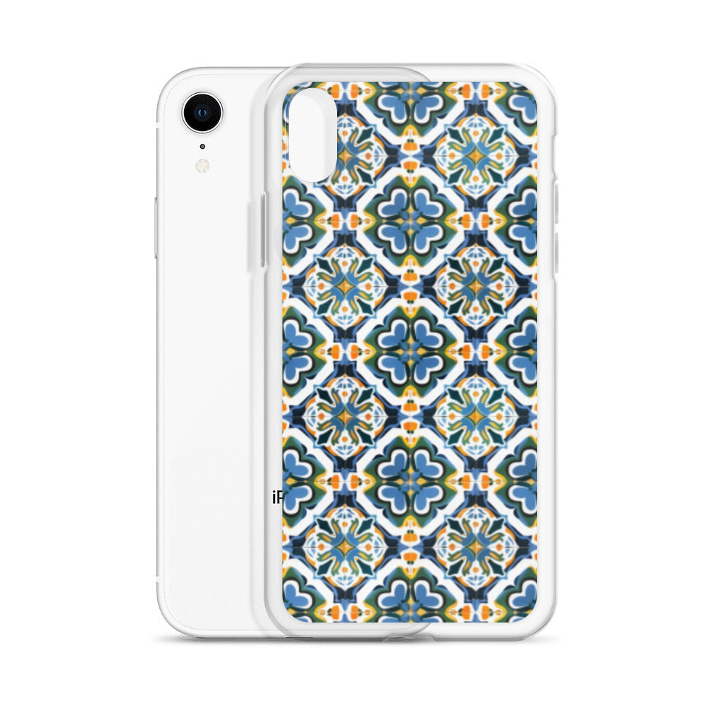 iPhone Case Colorful Andalusian Ceramic Tile Green Blue Orange