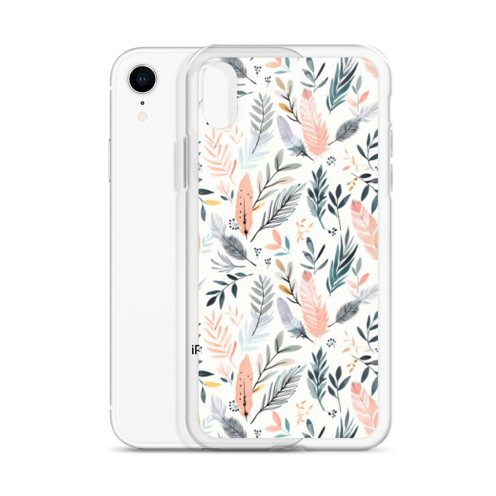iPhone Case Pastel Feathers & Plants