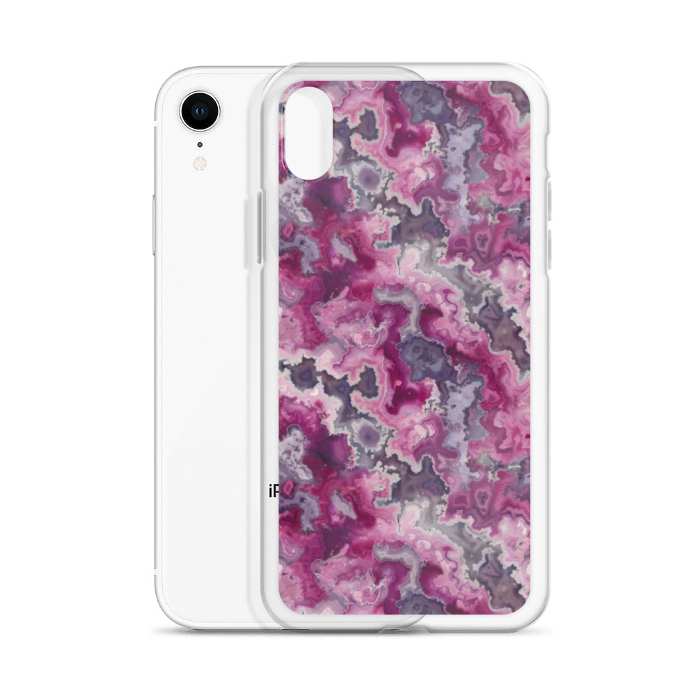 iPhone Case Pink Moss Agate Pattern
