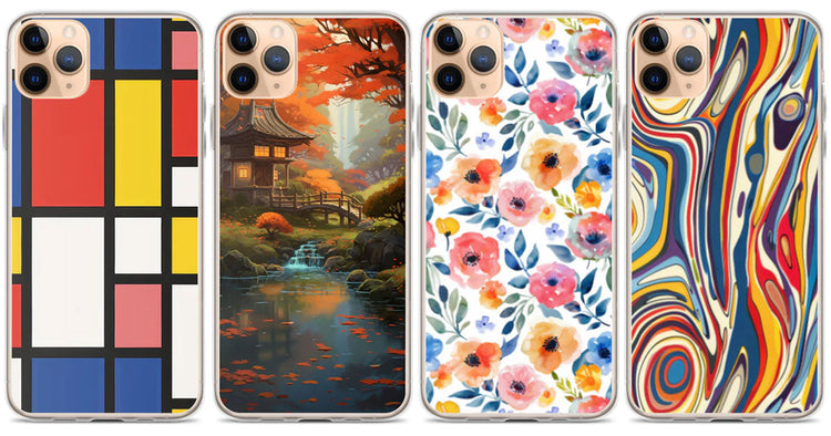 Art and tile pattern iPhone cases – Portuguese tiles, watercolor florals, Japanese art and more
