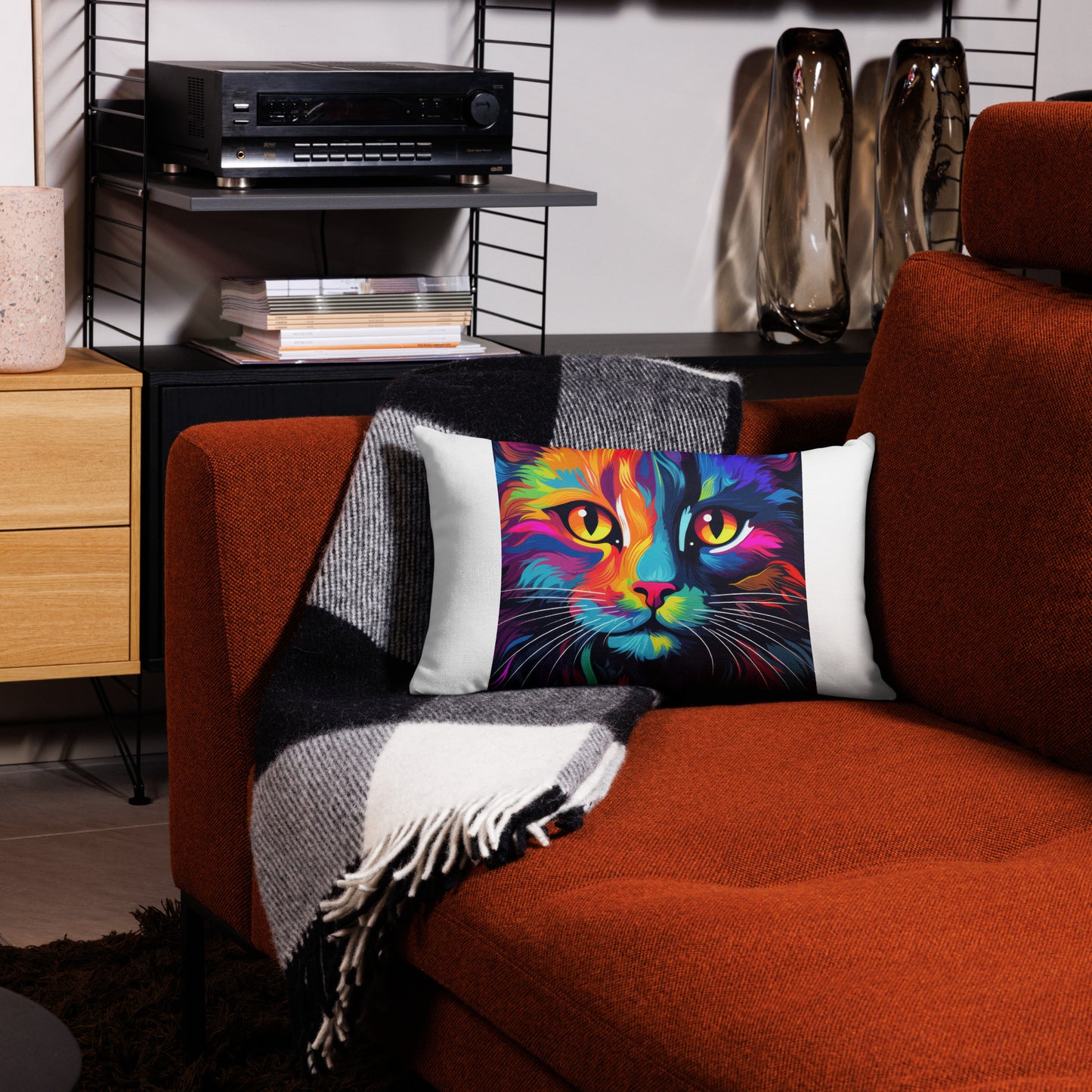 Day Glo Kitty Premium Pillow