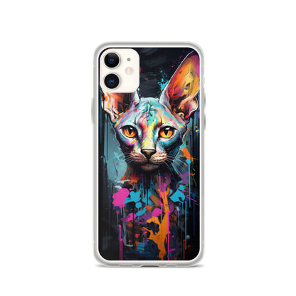 Graffiti Sphynx Cat iPhone Case