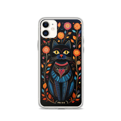 Folk Art Kitty Cat iPhone Case