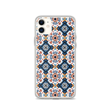 iPhone Case Classic Encaustic Tile Orange & Blue