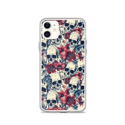 iPhone Case Skulls and Red Roses