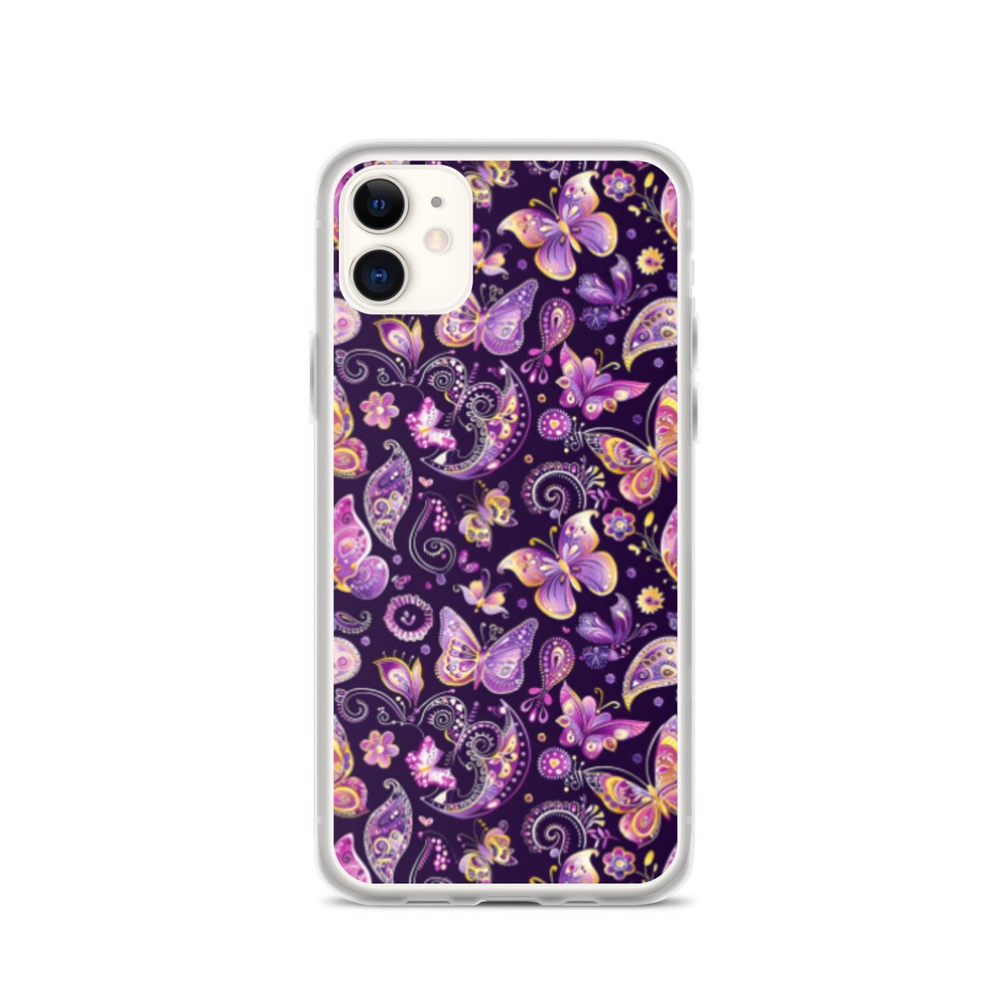 iPhone Case Purple Butterfly Paisley