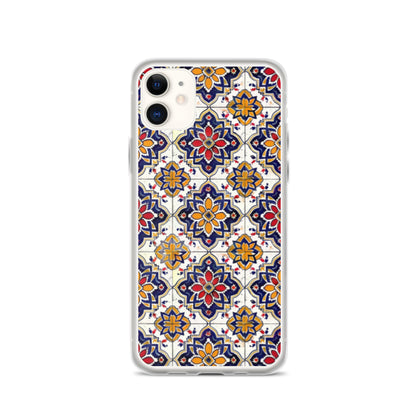 iPhone Case Colorful Andalusian Ceramic Tile Blue Orange Red