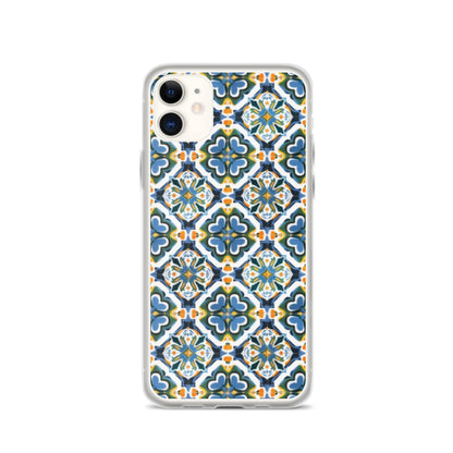 iPhone Case Colorful Andalusian Ceramic Tile Green Blue Orange