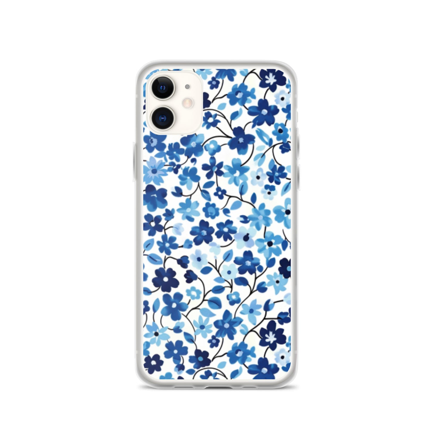 iPhone Case Blue Watercolor Flowers