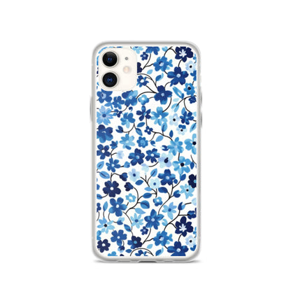 iPhone Case Blue Watercolor Flowers