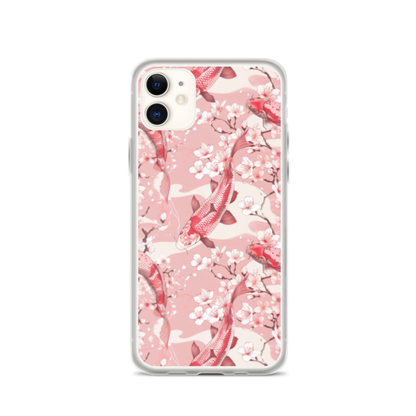 iPhone Case Pink Japanese Koi Fish and Cherry Blossoms