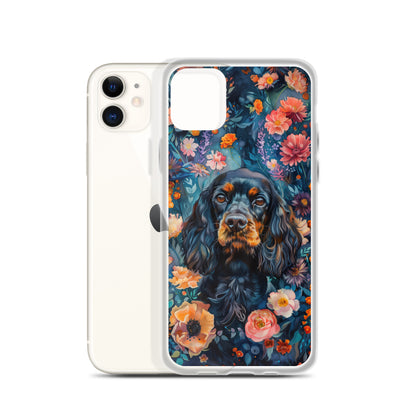 iPhone Case Watercolor Cocker Spaniel with Colorful Flowers