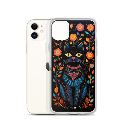 Folk Art Kitty Cat iPhone Case