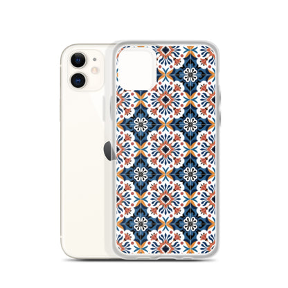 iPhone Case Classic Encaustic Tile Orange & Blue