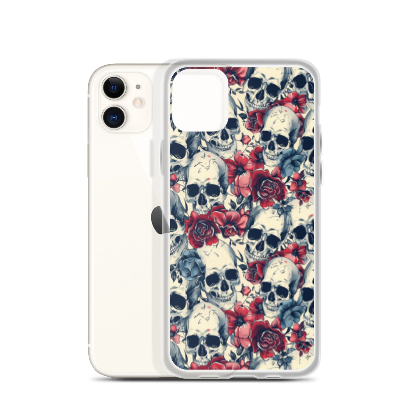 iPhone Case Skulls and Red Roses