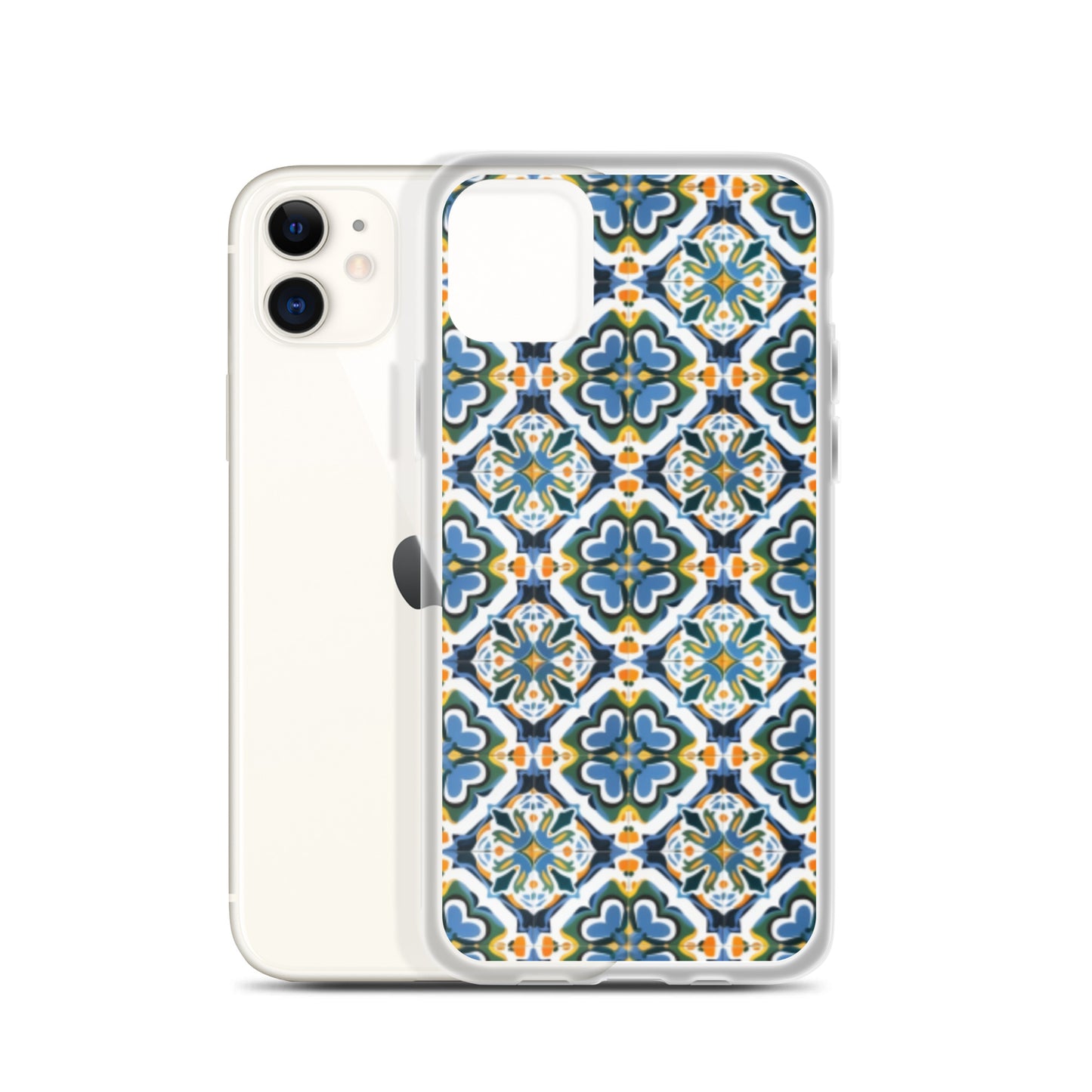 iPhone Case Colorful Andalusian Ceramic Tile Green Blue Orange
